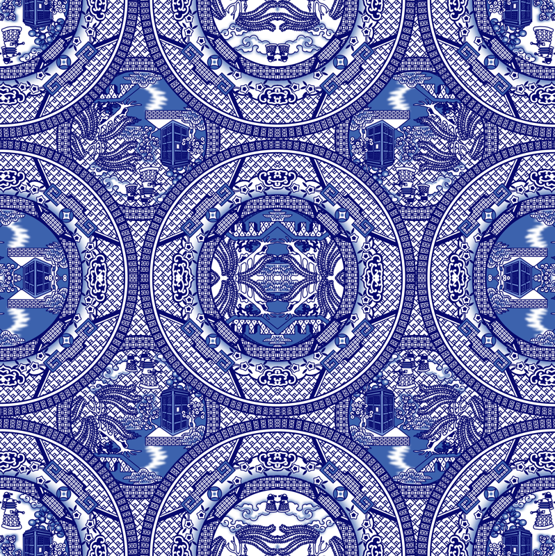 Blue willow pattern. 