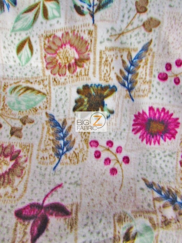 Floral garden fleece, ED fabric 60" width sold by the. 