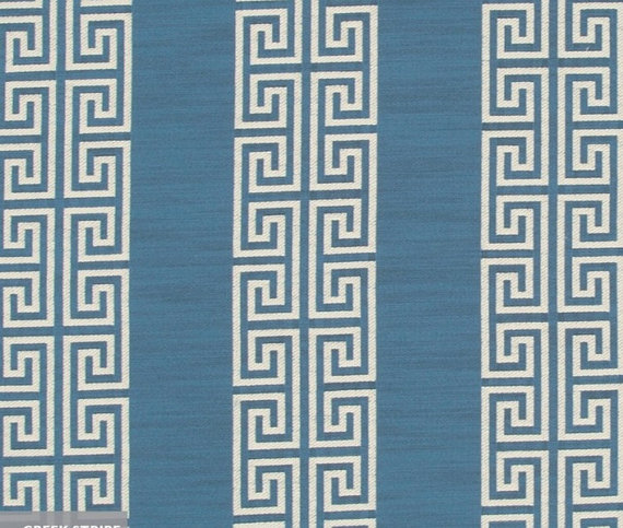 Blue Greek Key Upholstery Fabric Custom Blue Stripe Curtains. helpful non h...